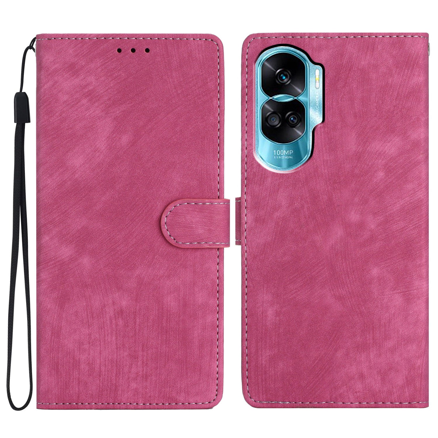 For Honor 90 Lite 5G / X50i 5G Case Solid Color PU Leather Wallet Phone Cover