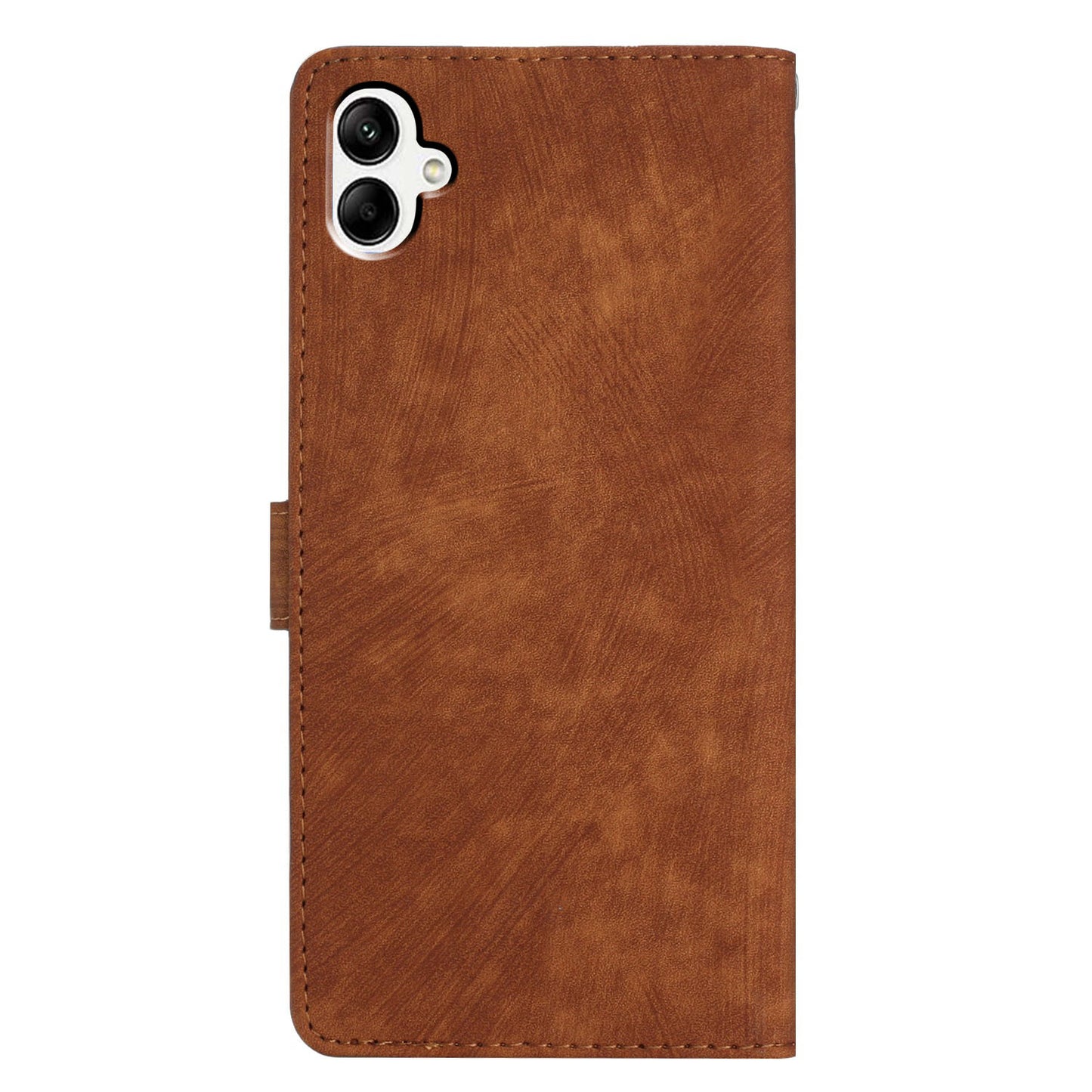 For Samsung Galaxy A05 4G Case PU Leather Folding Stand Solid Color Phone Cover