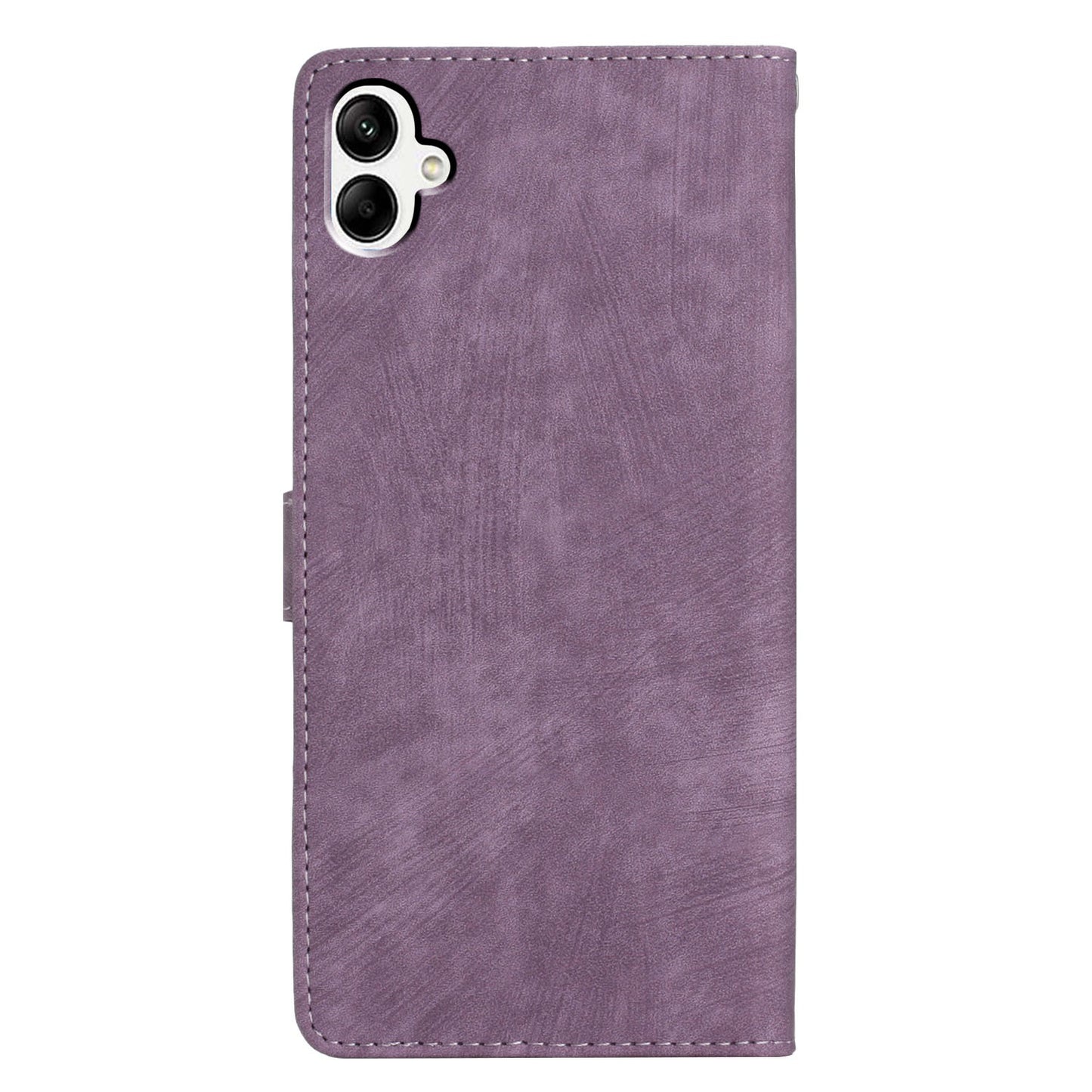 For Samsung Galaxy A05 4G Case PU Leather Folding Stand Solid Color Phone Cover