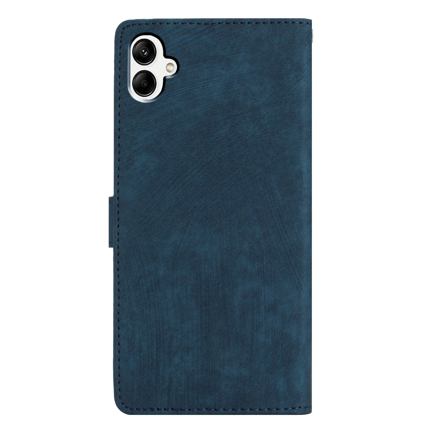 For Samsung Galaxy A05 4G Case PU Leather Folding Stand Solid Color Phone Cover