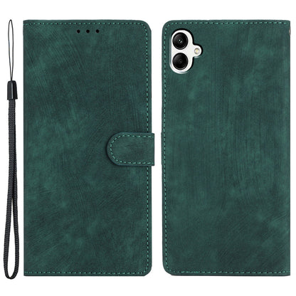 For Samsung Galaxy A05 4G Case PU Leather Folding Stand Solid Color Phone Cover