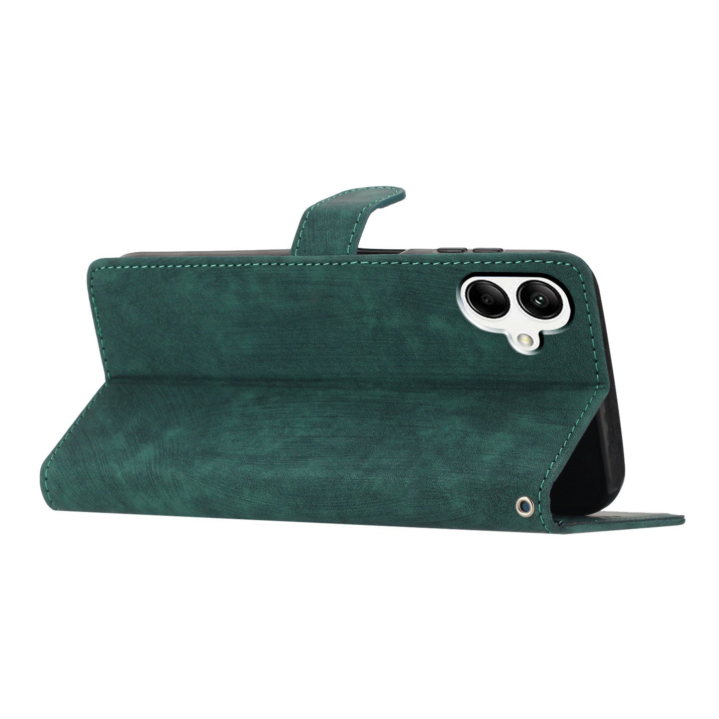 For Samsung Galaxy A05 4G Case PU Leather Folding Stand Solid Color Phone Cover