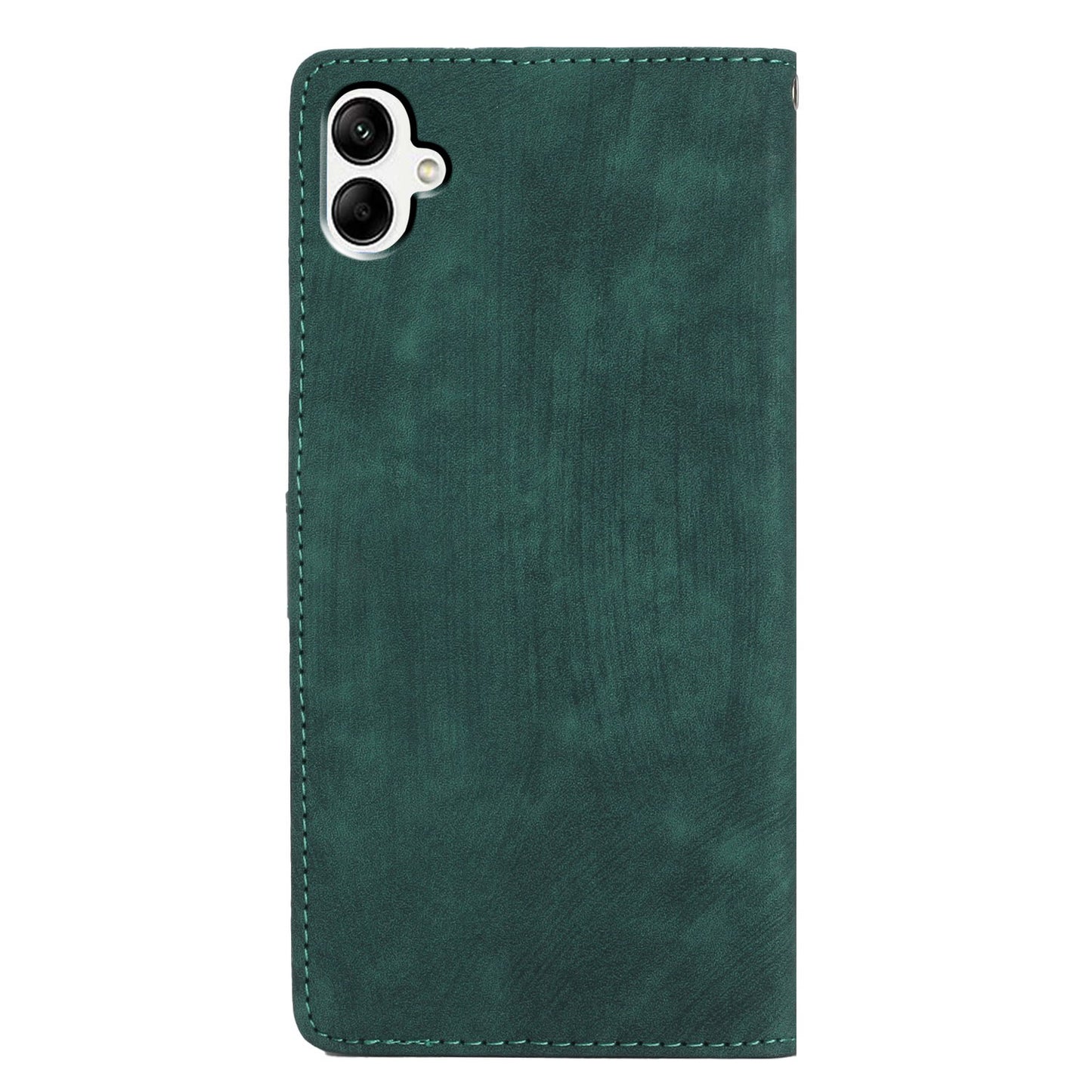 For Samsung Galaxy A05 4G Case PU Leather Folding Stand Solid Color Phone Cover