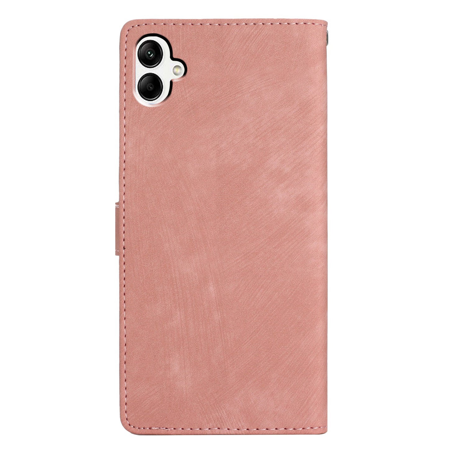 For Samsung Galaxy A05 4G Case PU Leather Folding Stand Solid Color Phone Cover