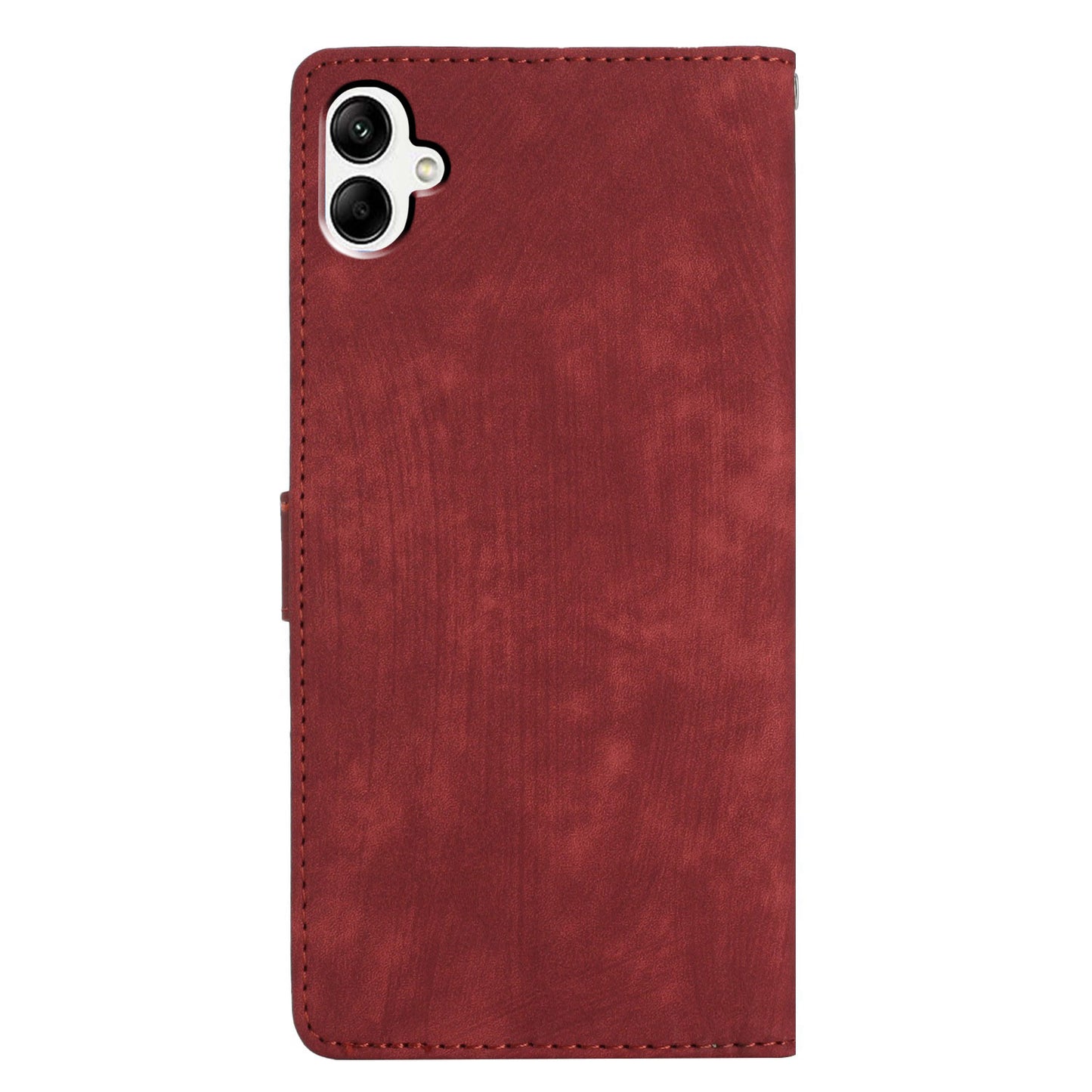 For Samsung Galaxy A05 4G Case PU Leather Folding Stand Solid Color Phone Cover