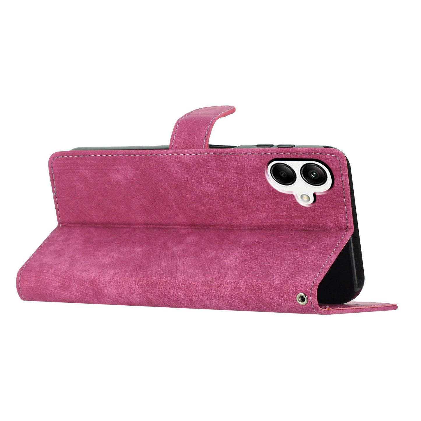 For Samsung Galaxy A05 4G Case PU Leather Folding Stand Solid Color Phone Cover