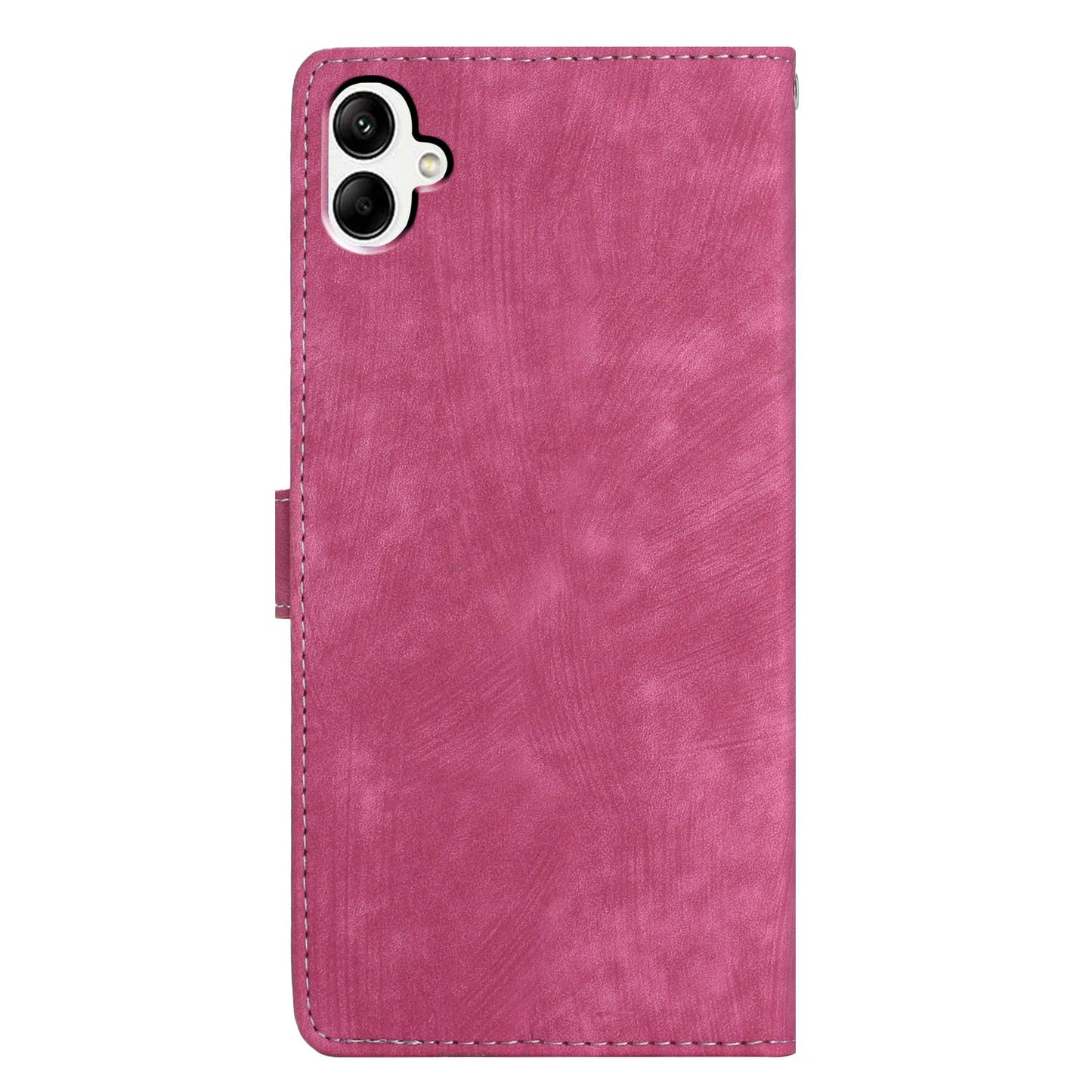 For Samsung Galaxy A05 4G Case PU Leather Folding Stand Solid Color Phone Cover