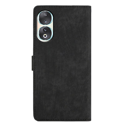 For Honor 90 Case Solid Color Skin-touch Phone Leather Wallet Drop-proof Cover