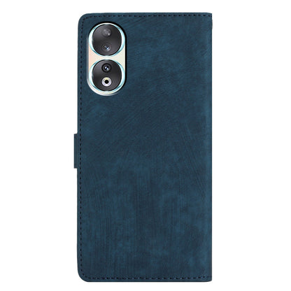 For Honor 90 Case Solid Color Skin-touch Phone Leather Wallet Drop-proof Cover
