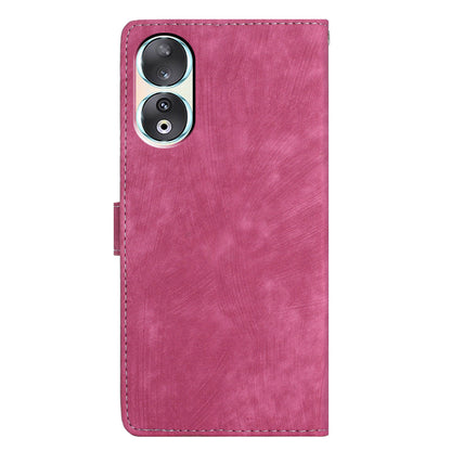 For Honor 90 Case Solid Color Skin-touch Phone Leather Wallet Drop-proof Cover