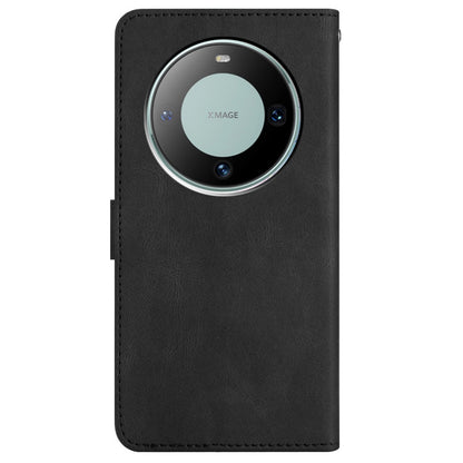 For Huawei Mate 60 Pro Crazy Horse Texture PU Leather Wallet Stand Case Imprinted Lines Phone Cover