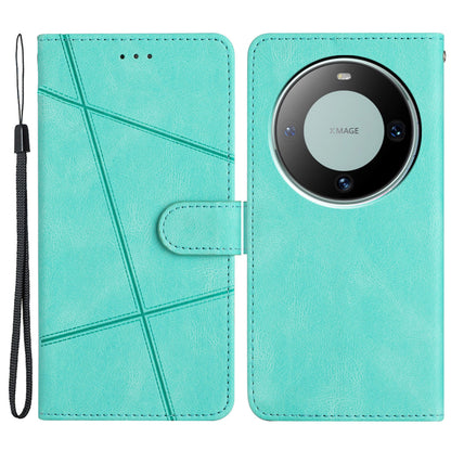 For Huawei Mate 60 Wallet Stand Phone Case Crazy Horse Texture PU Leather Imprinted Lines Cover