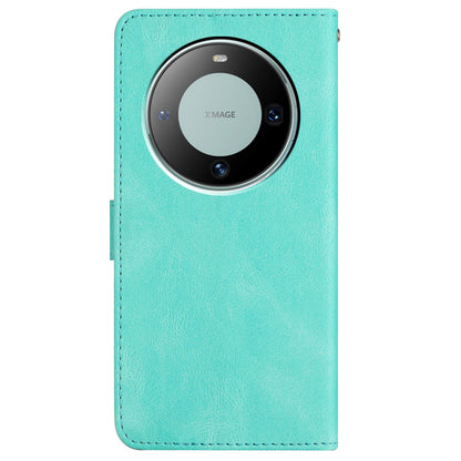 For Huawei Mate 60 Wallet Stand Phone Case Crazy Horse Texture PU Leather Imprinted Lines Cover