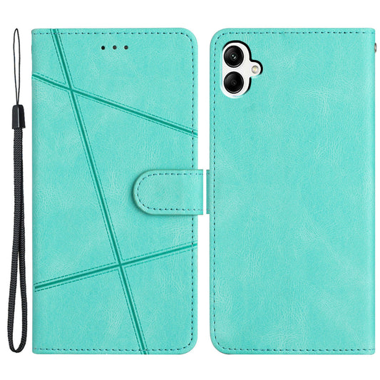 For Samsung Galaxy A05 4G Crazy Horse Texture Wallet Case PU Leather Imprinted Lines Phone Stand Cover