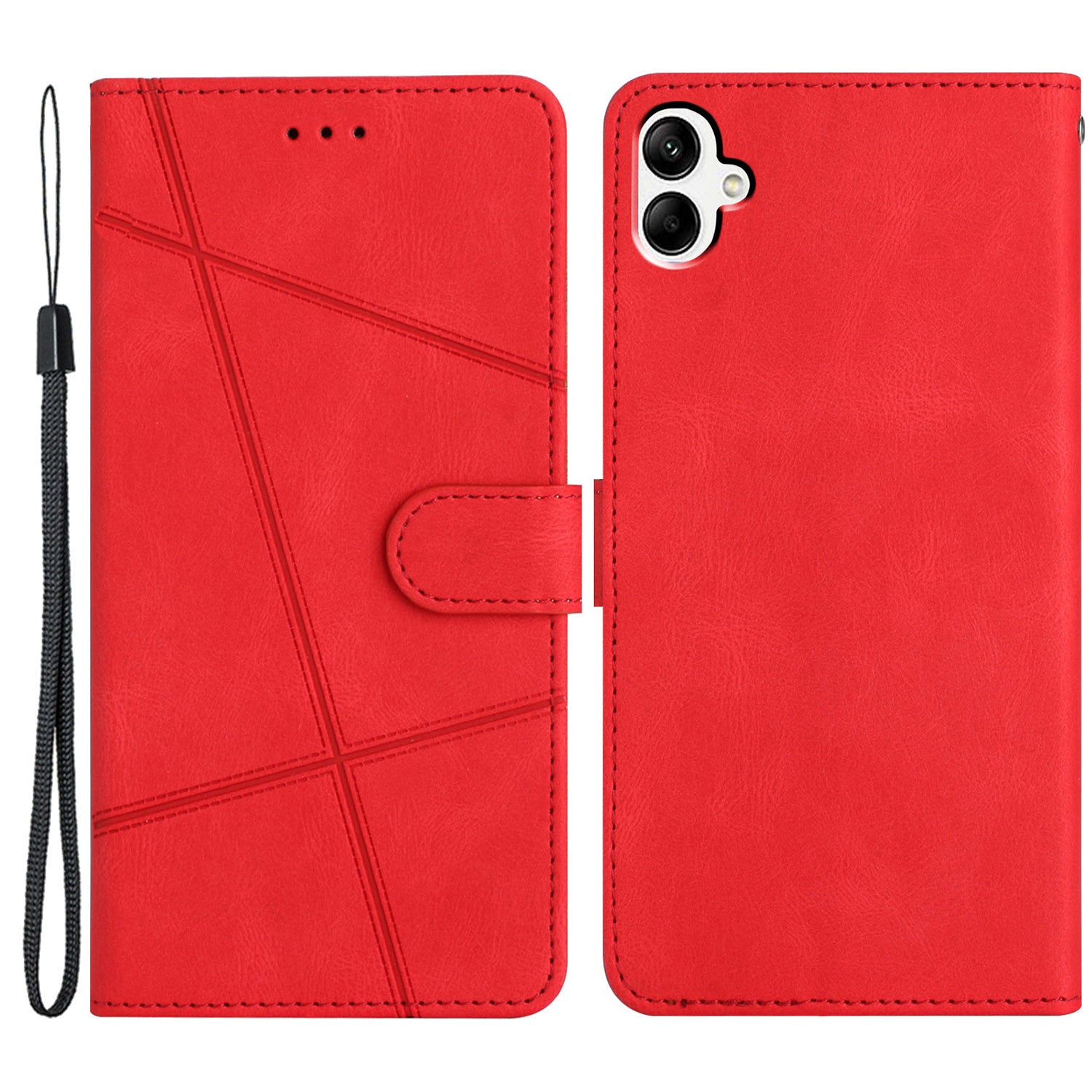 For Samsung Galaxy A05 4G Crazy Horse Texture Wallet Case PU Leather Imprinted Lines Phone Stand Cover