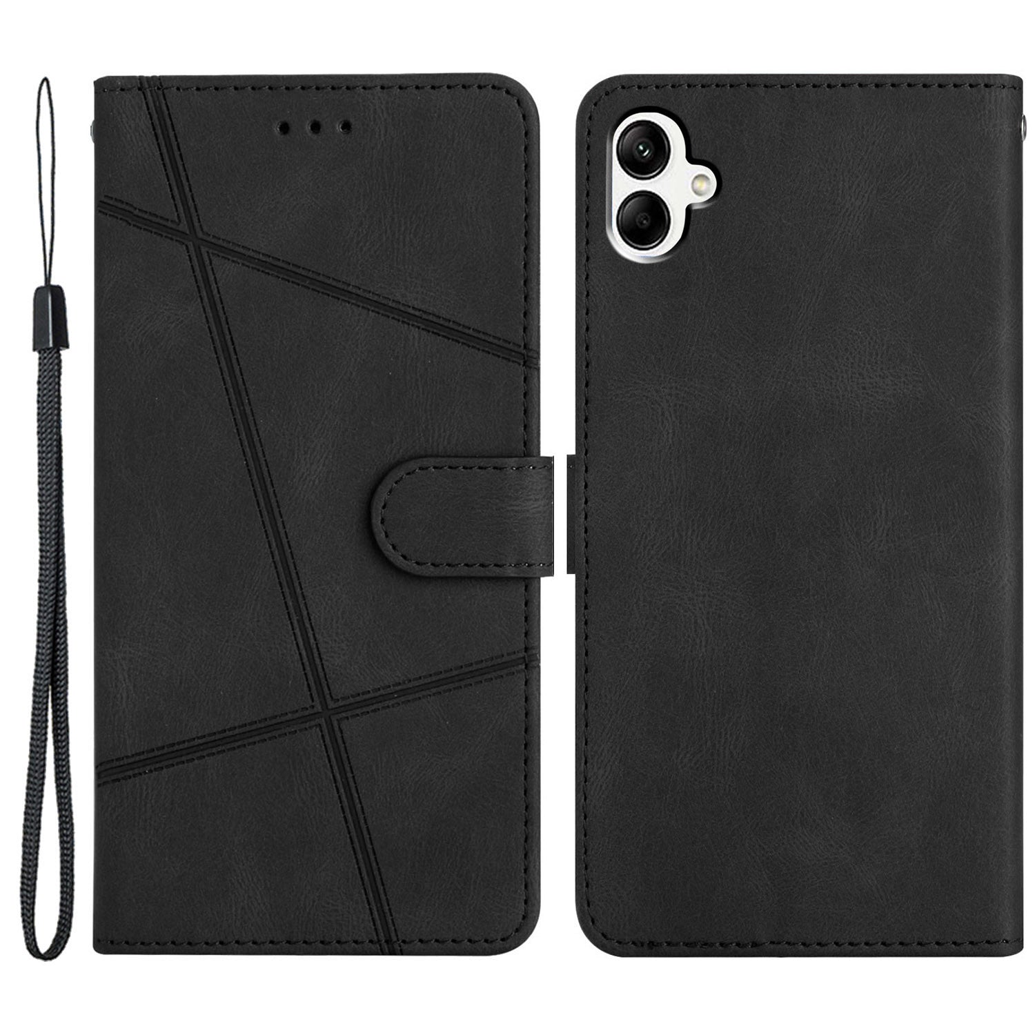 For Samsung Galaxy A05 4G Crazy Horse Texture Wallet Case PU Leather Imprinted Lines Phone Stand Cover