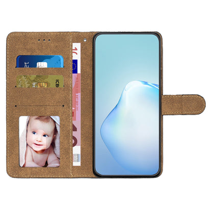 For Samsung Galaxy A05 4G Crazy Horse Texture Wallet Case PU Leather Imprinted Lines Phone Stand Cover