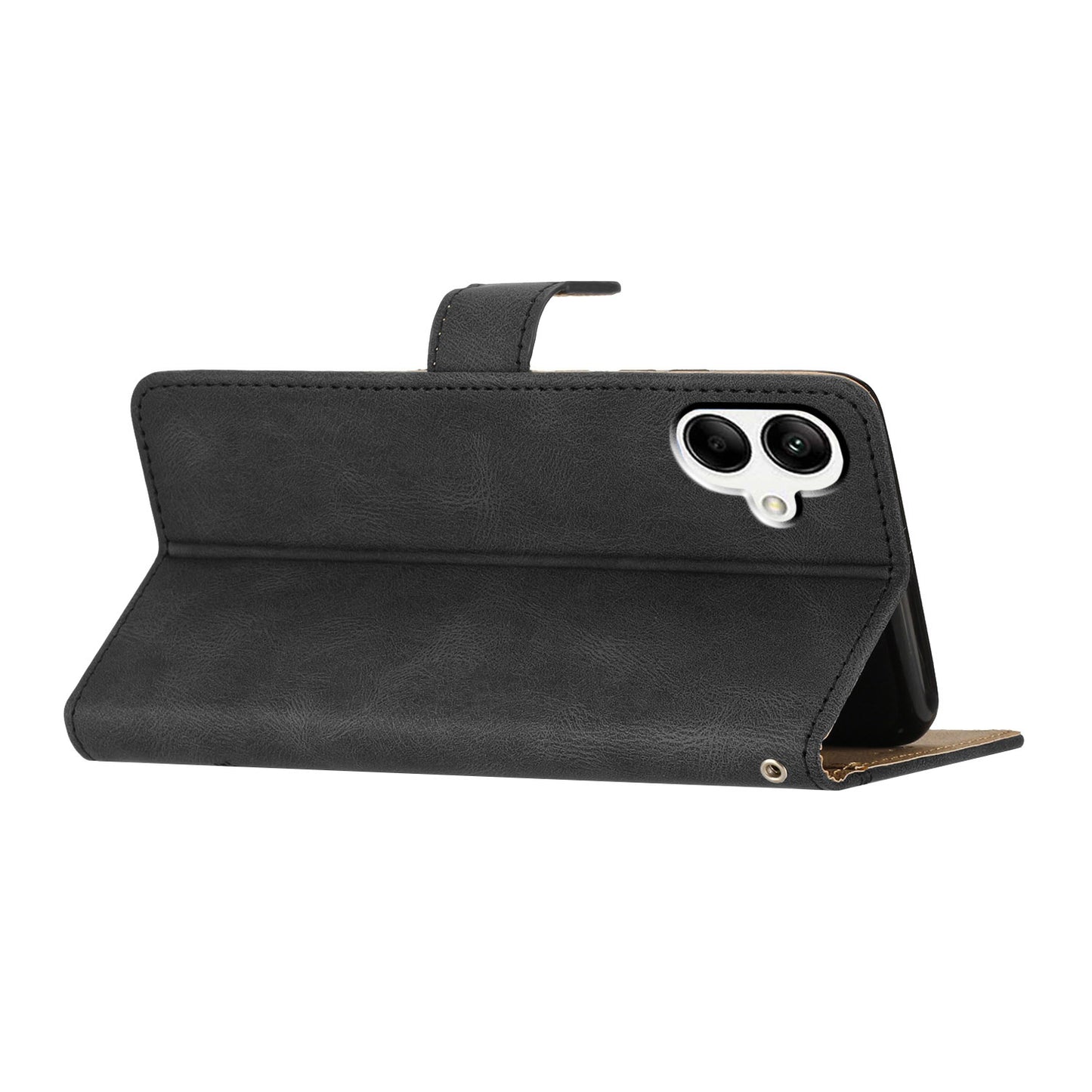 For Samsung Galaxy A05 4G Crazy Horse Texture Wallet Case PU Leather Imprinted Lines Phone Stand Cover