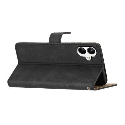 For Samsung Galaxy A05 4G Crazy Horse Texture Wallet Case PU Leather Imprinted Lines Phone Stand Cover