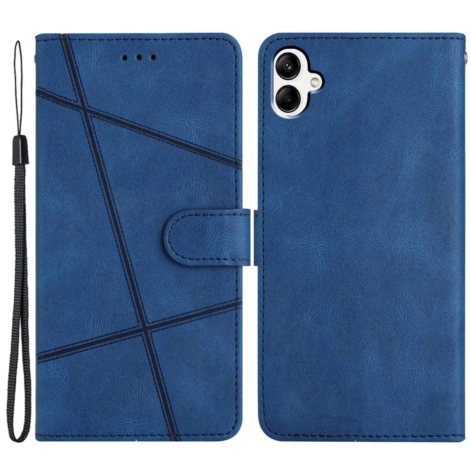 For Samsung Galaxy A05 4G Crazy Horse Texture Wallet Case PU Leather Imprinted Lines Phone Stand Cover