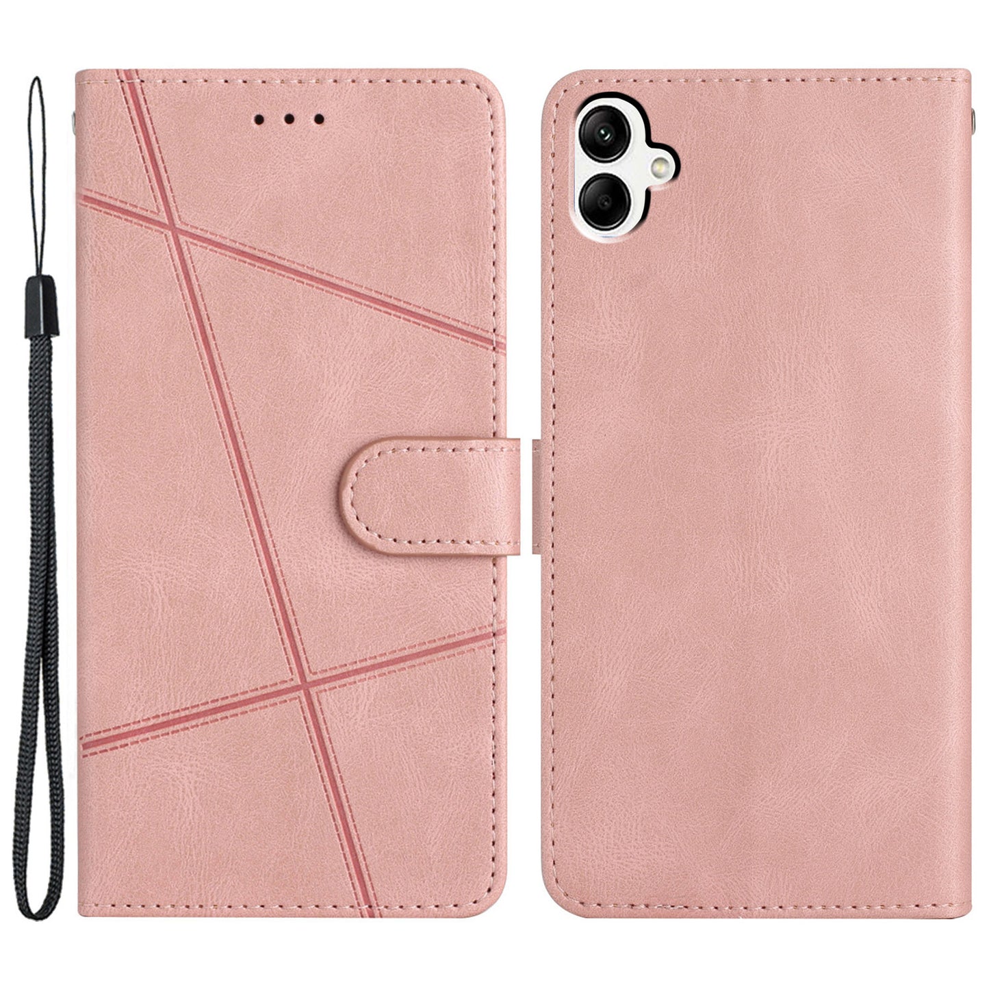 For Samsung Galaxy A05 4G Crazy Horse Texture Wallet Case PU Leather Imprinted Lines Phone Stand Cover