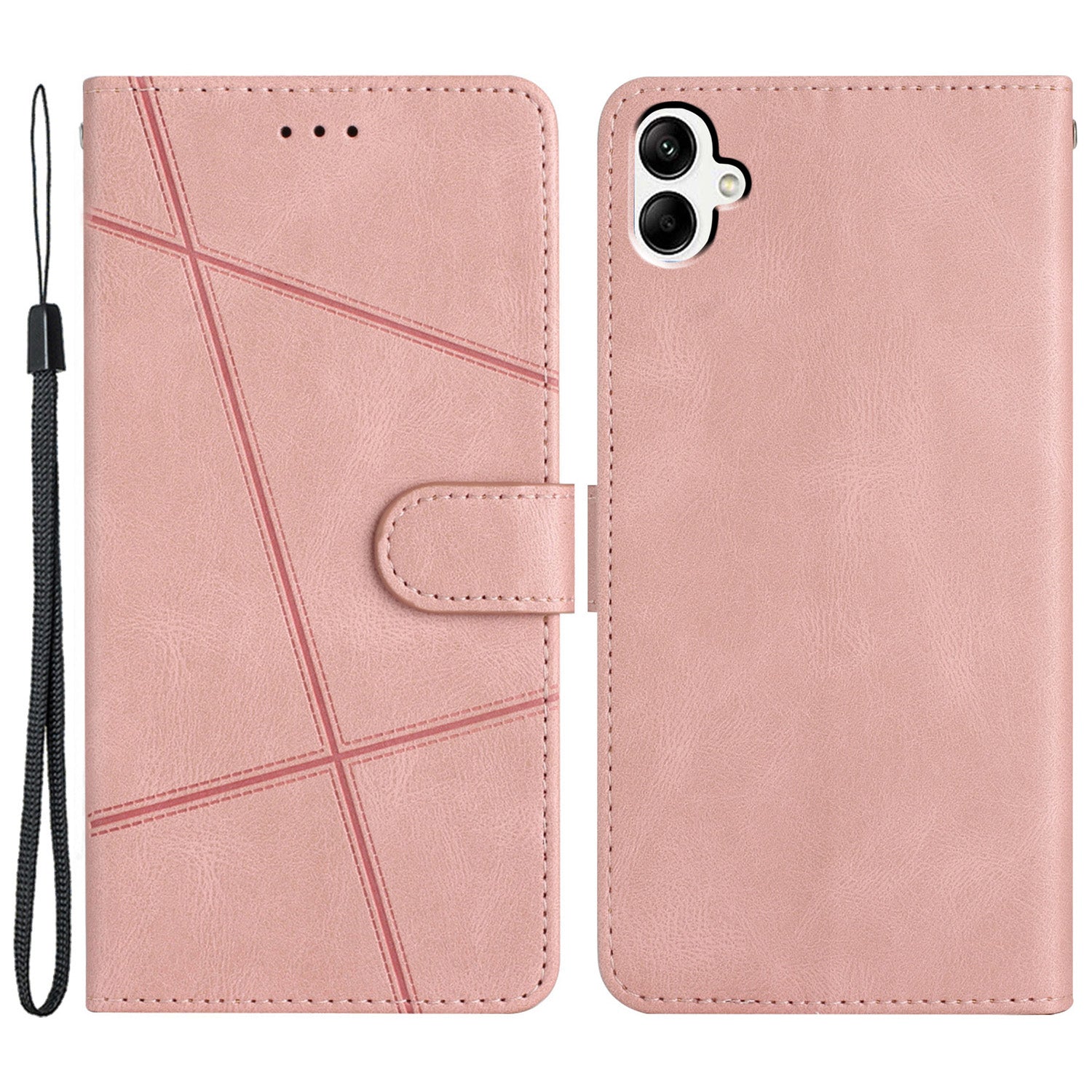 For Samsung Galaxy A05 4G Crazy Horse Texture Wallet Case PU Leather Imprinted Lines Phone Stand Cover