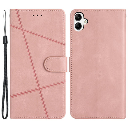 For Samsung Galaxy A05 4G Crazy Horse Texture Wallet Case PU Leather Imprinted Lines Phone Stand Cover