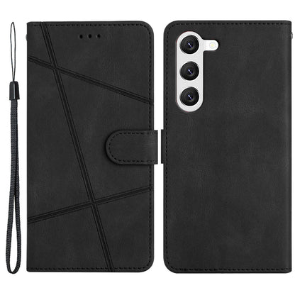 For Samsung Galaxy A05s Wallet PU Leather Stand Case Imprinted Lines Crazy Horse Texture Phone Cover