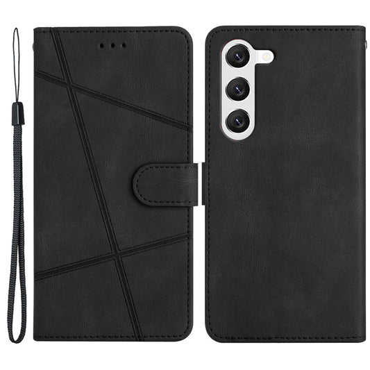 For Samsung Galaxy A05s Wallet PU Leather Stand Case Imprinted Lines Crazy Horse Texture Phone Cover
