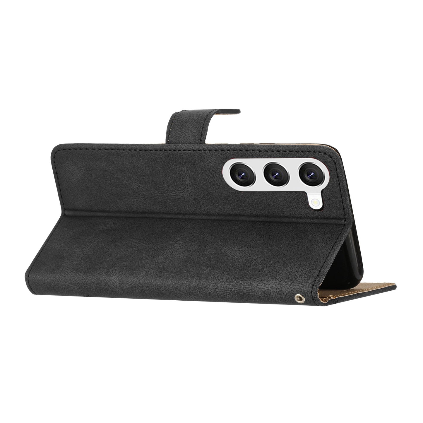 For Samsung Galaxy A05s Wallet PU Leather Stand Case Imprinted Lines Crazy Horse Texture Phone Cover