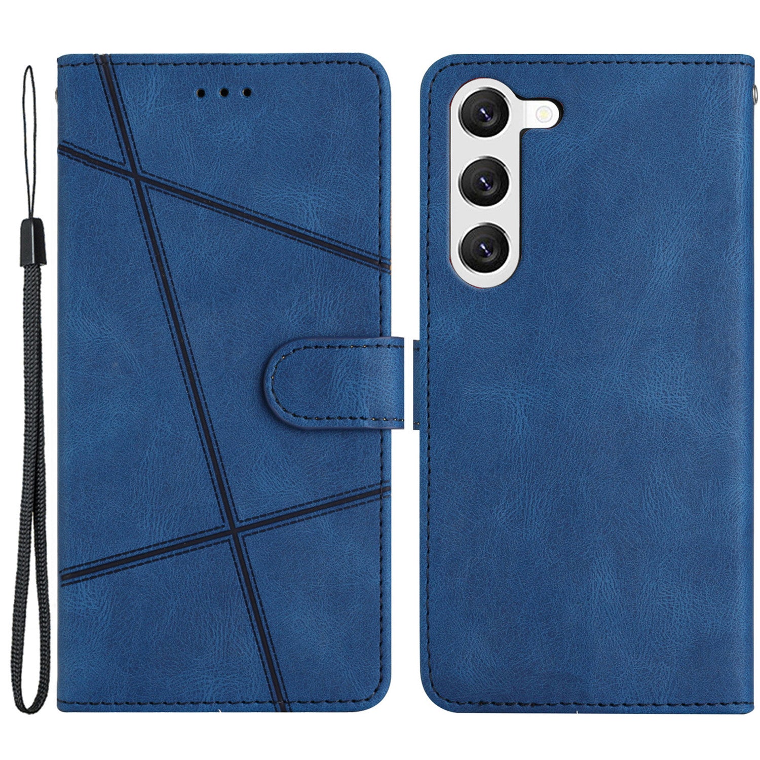 For Samsung Galaxy A05s Wallet PU Leather Stand Case Imprinted Lines Crazy Horse Texture Phone Cover