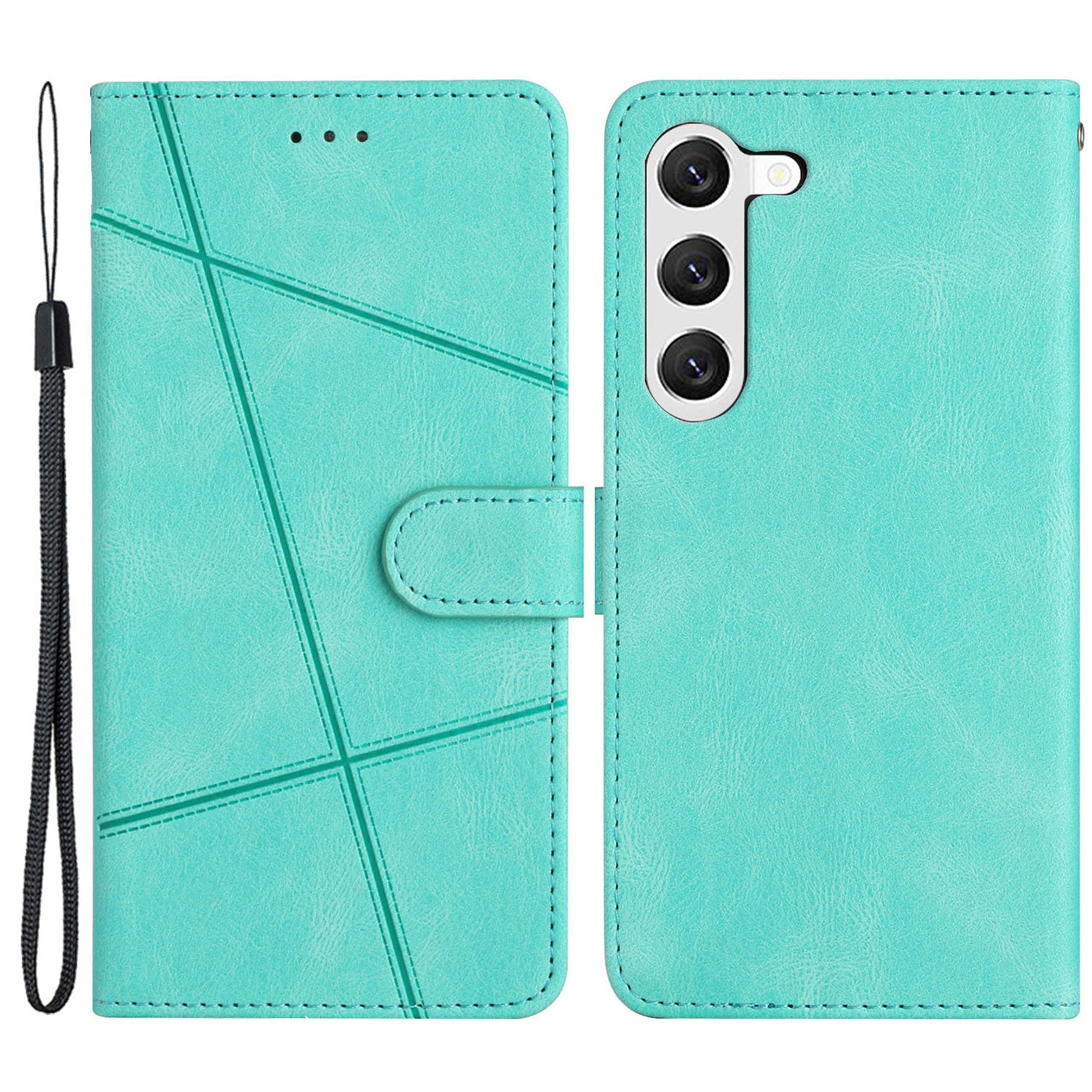For Samsung Galaxy A05s Wallet PU Leather Stand Case Imprinted Lines Crazy Horse Texture Phone Cover