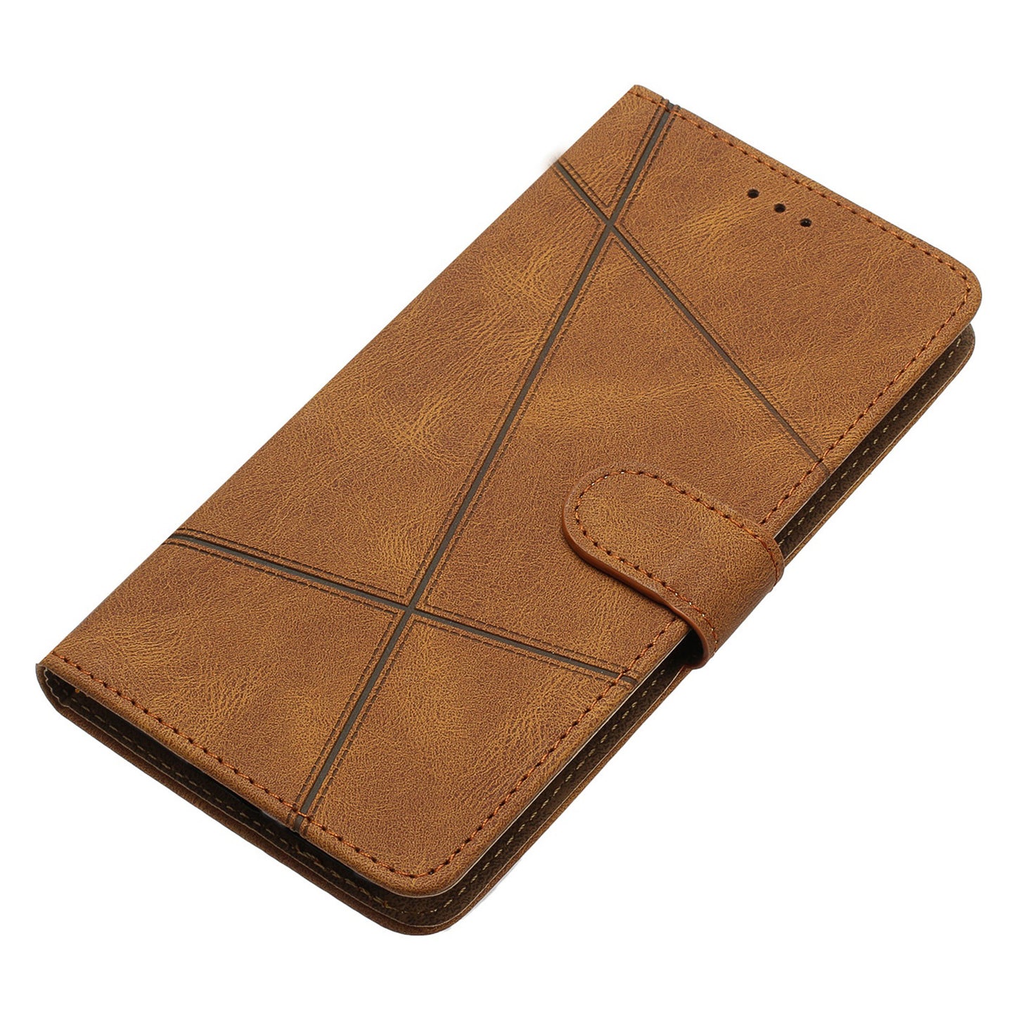 For Samsung Galaxy A05s Wallet PU Leather Stand Case Imprinted Lines Crazy Horse Texture Phone Cover