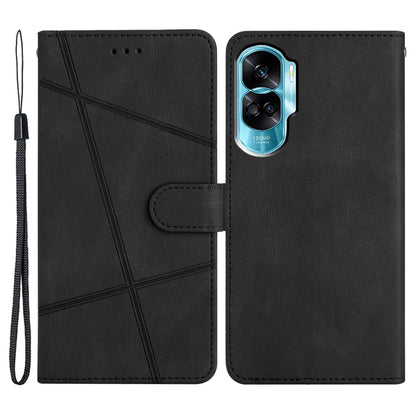 For Honor 90 Lite 5G / X50i 5G Wallet Case Crazy Horse Texture Leather Phone Stand Cover Imprinted Lines