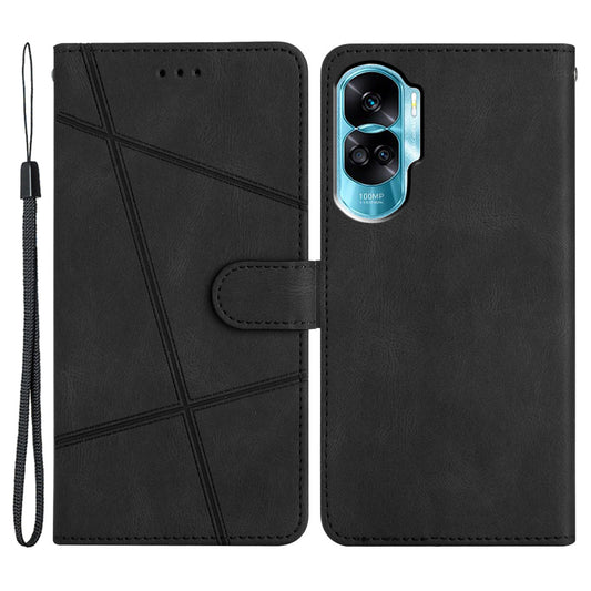 For Honor 90 Lite 5G / X50i 5G Wallet Case Crazy Horse Texture Leather Phone Stand Cover Imprinted Lines