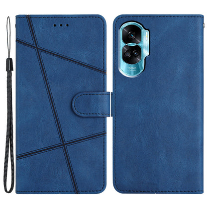 For Honor 90 Lite 5G / X50i 5G Wallet Case Crazy Horse Texture Leather Phone Stand Cover Imprinted Lines