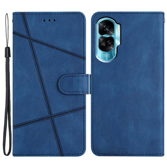 For Honor 90 Lite 5G / X50i 5G Wallet Case Crazy Horse Texture Leather Phone Stand Cover Imprinted Lines
