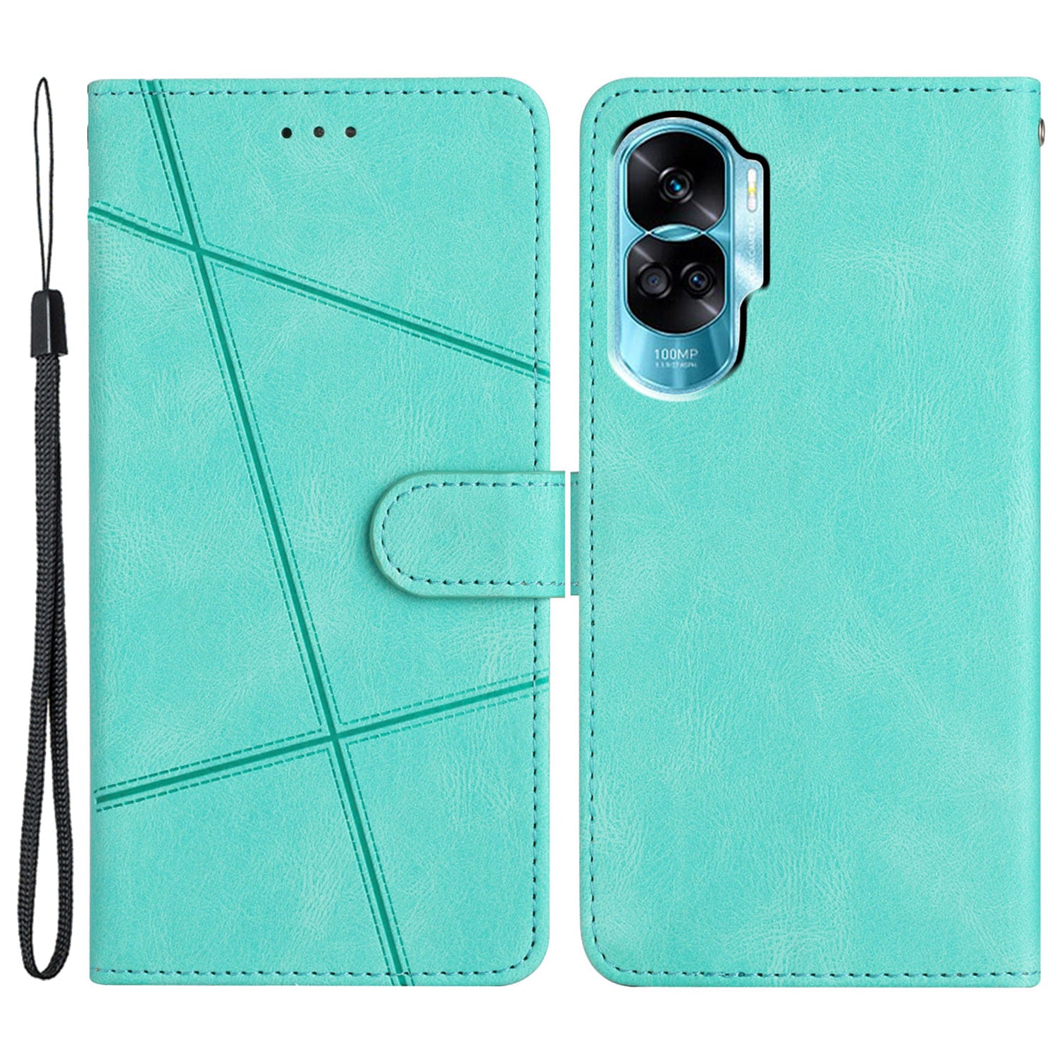 For Honor 90 Lite 5G / X50i 5G Wallet Case Crazy Horse Texture Leather Phone Stand Cover Imprinted Lines