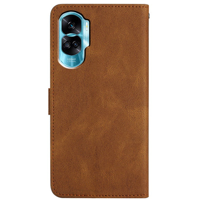For Honor 90 Lite 5G / X50i 5G Wallet Case Crazy Horse Texture Leather Phone Stand Cover Imprinted Lines