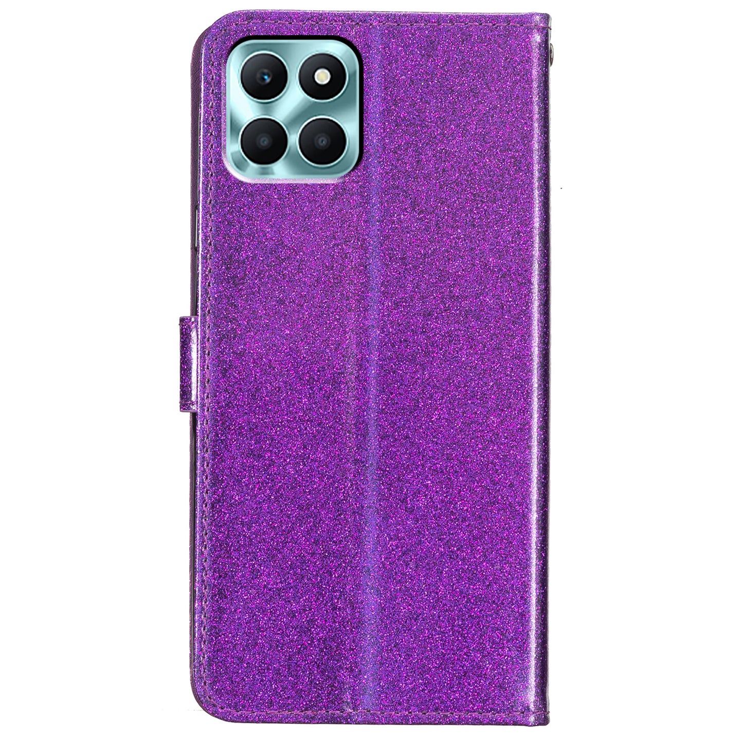 For Honor X6a 4G Case Wallet Stand PU Leather Glittery Cell Phone Cover