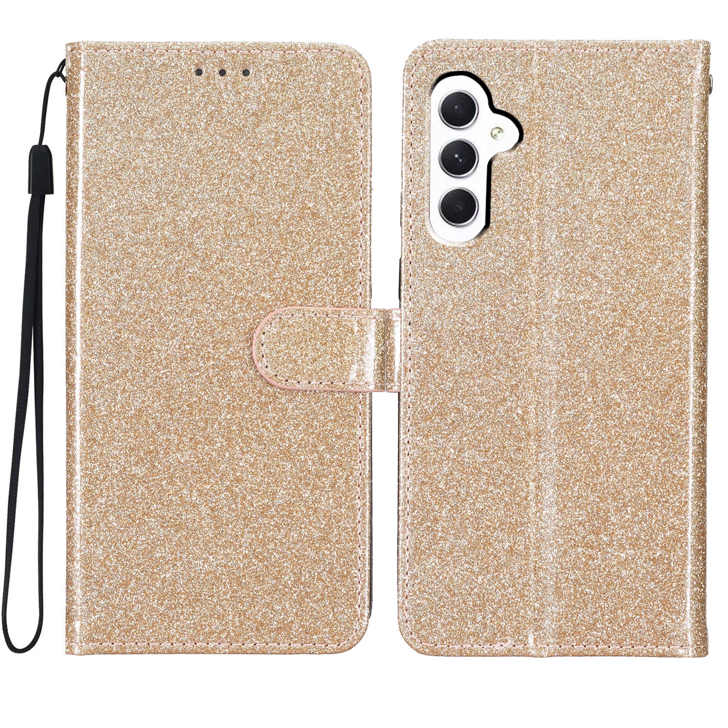For Samsung Galaxy A05s 4G Case Glittery PU Leather Phone Cover with Wallet Stand