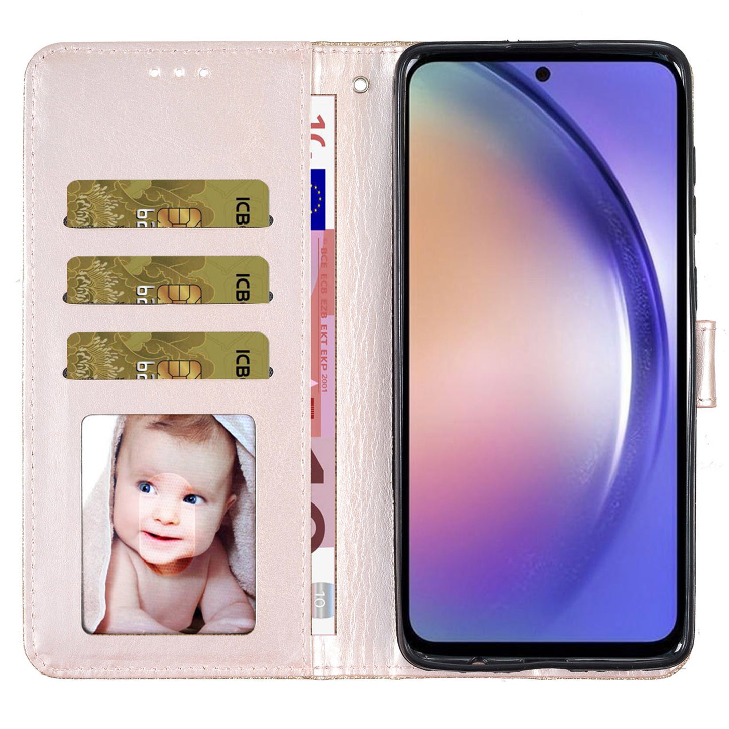 For Samsung Galaxy A05s 4G Case Glittery PU Leather Phone Cover with Wallet Stand