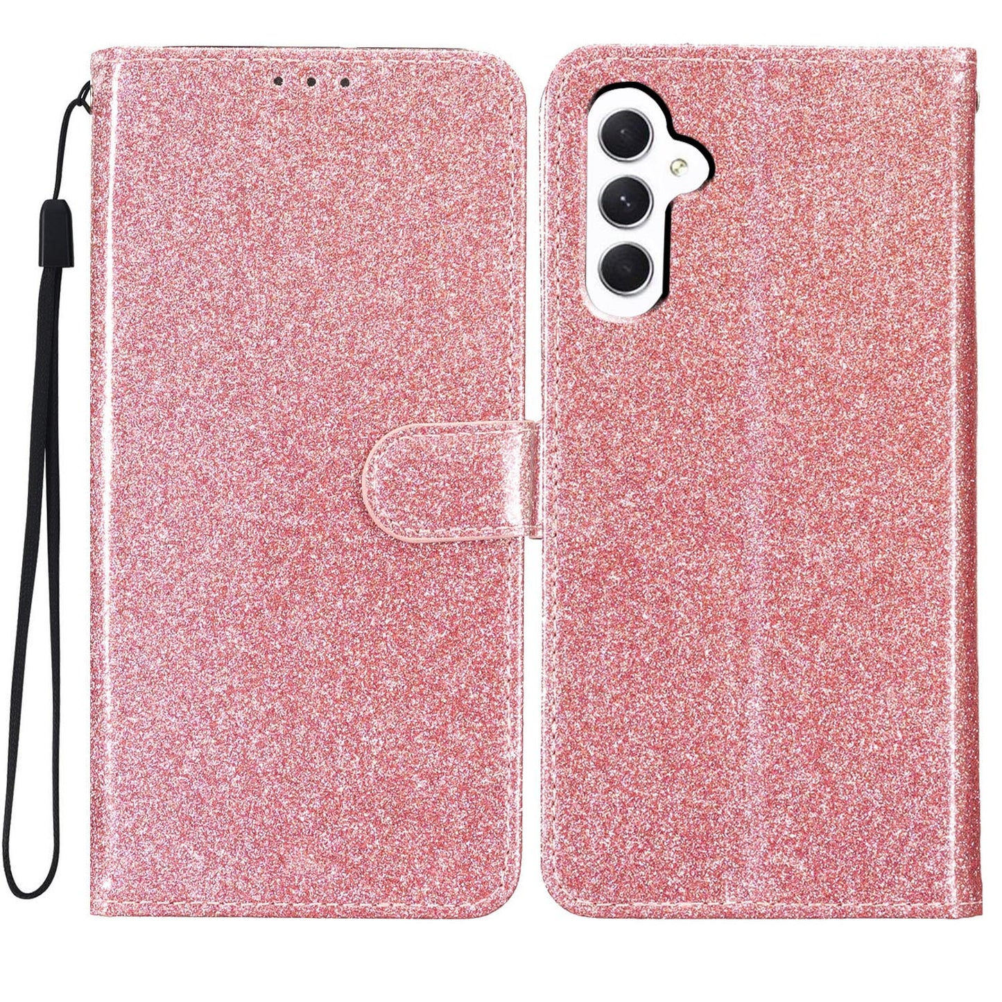 For Samsung Galaxy A05s 4G Case Glittery PU Leather Phone Cover with Wallet Stand