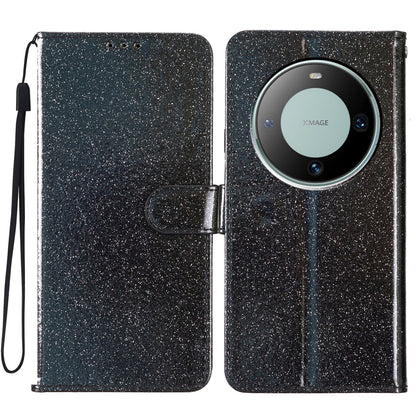 For Huawei Mate 60 Pro Glittery PU Leather Phone Case Anti-fall Wallet Stand Cover