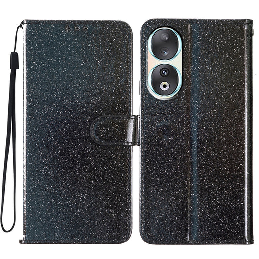 For Honor 90 Glittery PU Leather Wallet Stand Case Shockproof Phone Cover