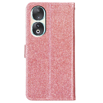 For Honor 90 Glittery PU Leather Wallet Stand Case Shockproof Phone Cover