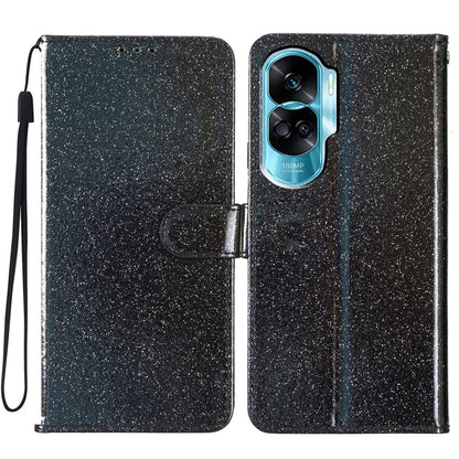For Honor 90 Lite 5G / X50i 5G Case Stand Glittery PU Leather Protective Phone Cover with Wallet