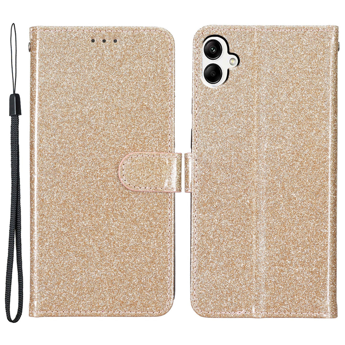 For Samsung Galaxy A05 4G Glittery PU Leather Wallet Phone Case Shockproof Flip Stand Cover