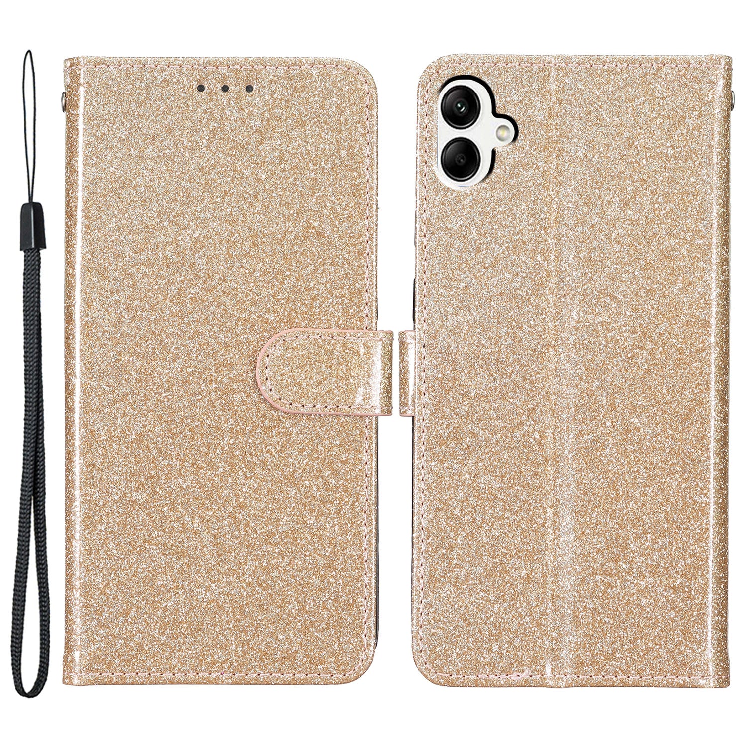 For Samsung Galaxy A05 4G Glittery PU Leather Wallet Phone Case Shockproof Flip Stand Cover