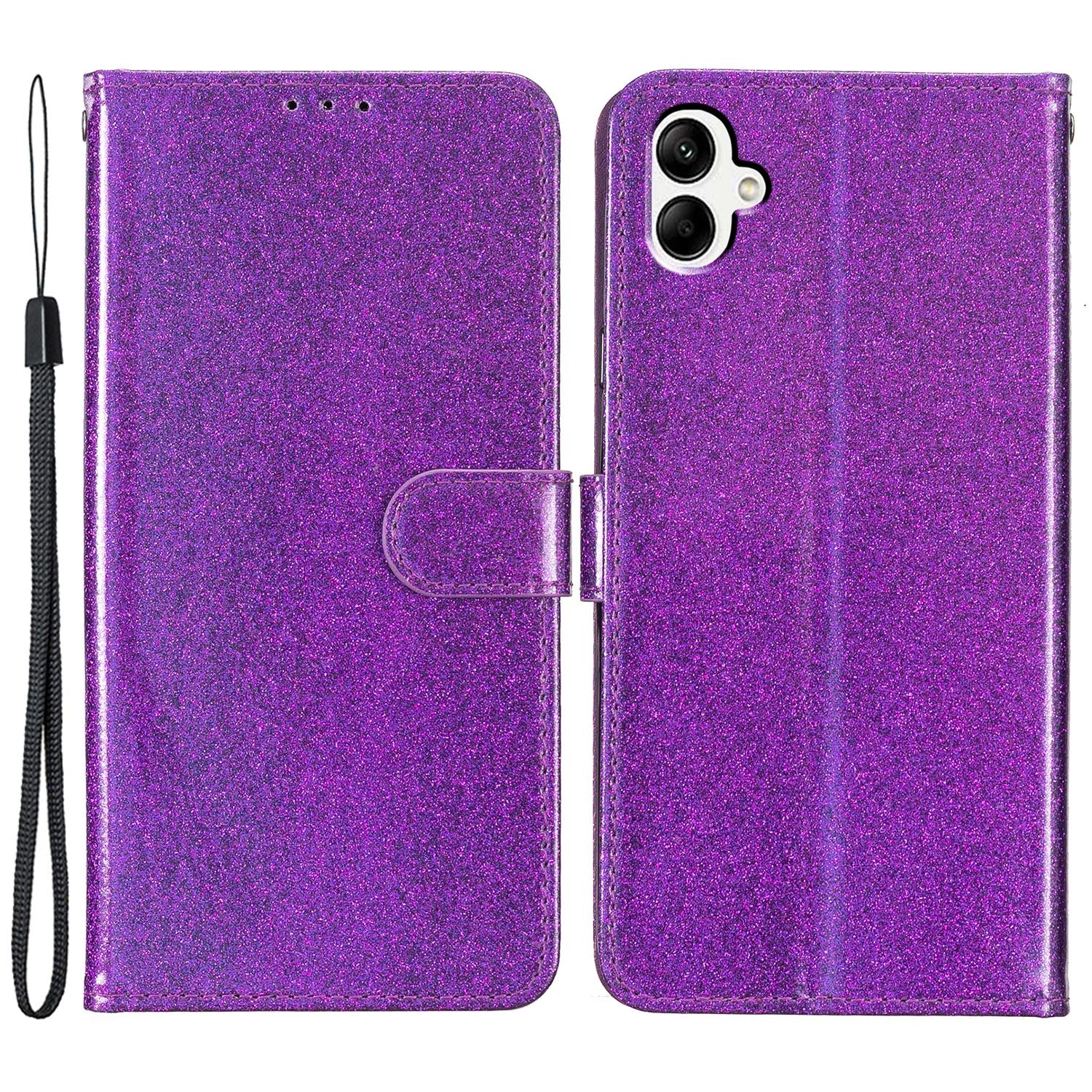 For Samsung Galaxy A05 4G Glittery PU Leather Wallet Phone Case Shockproof Flip Stand Cover